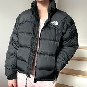 The North Face Nuptse Goose Down Black Retro 700 Fill Short Puffer Jacket Coat